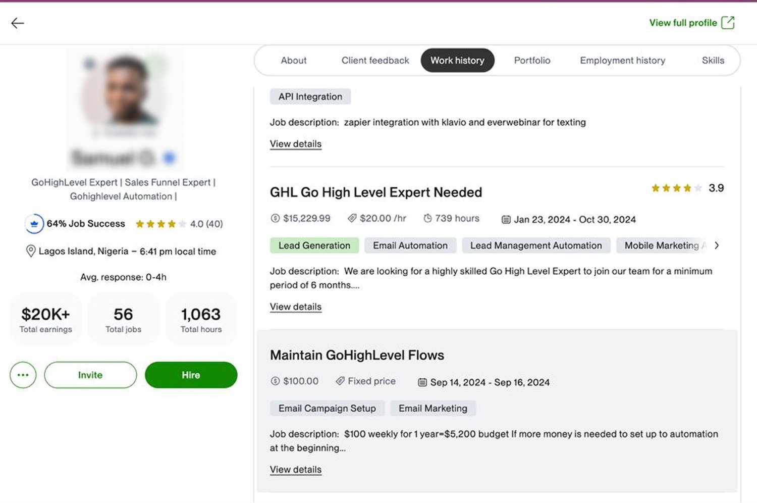 Upwork Milestone Earnings $10k